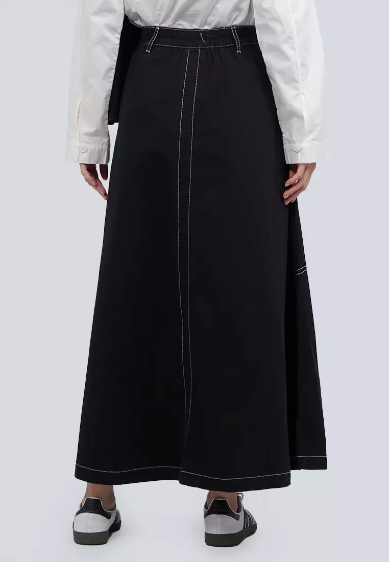 A-LINE SKIRT WITH CONTRAST STITCHING 25A019