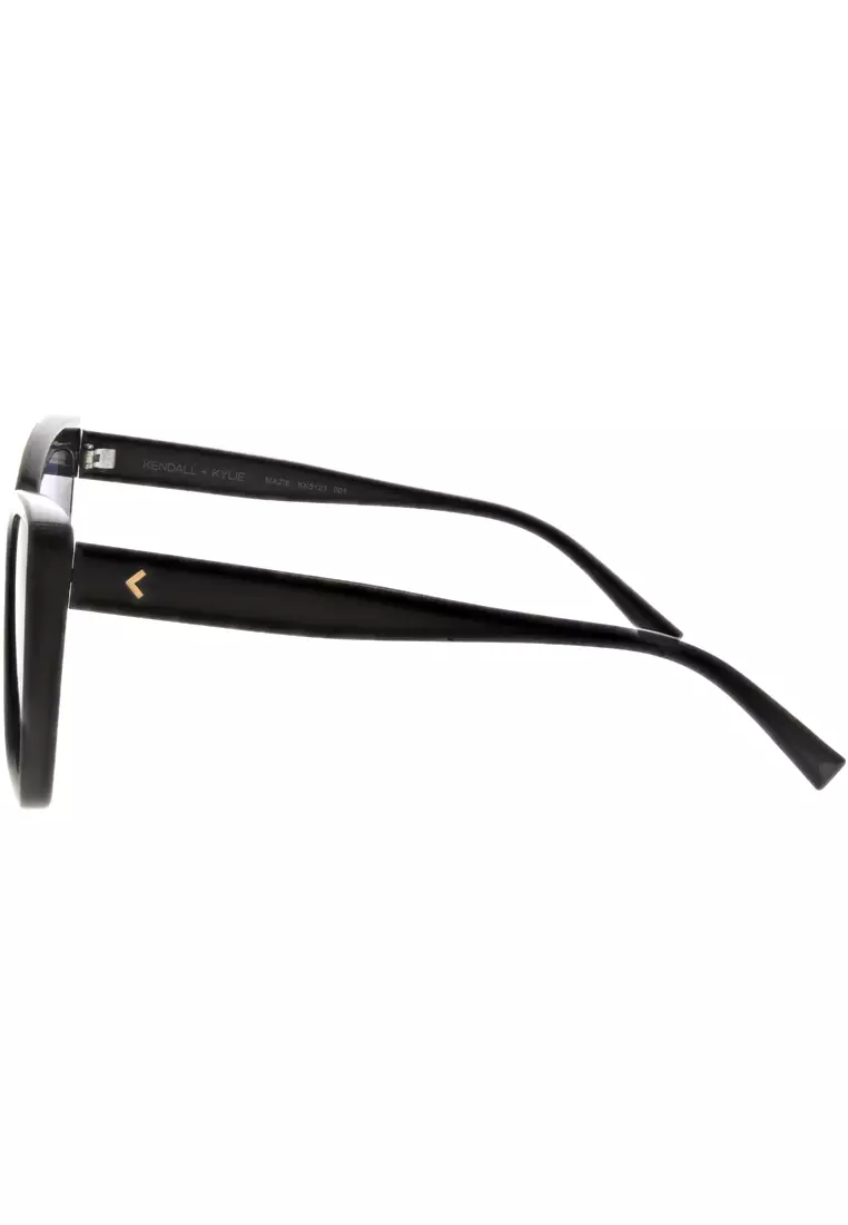 Kendall + Kylie Black Retro Glam Catty Square Sunglasses