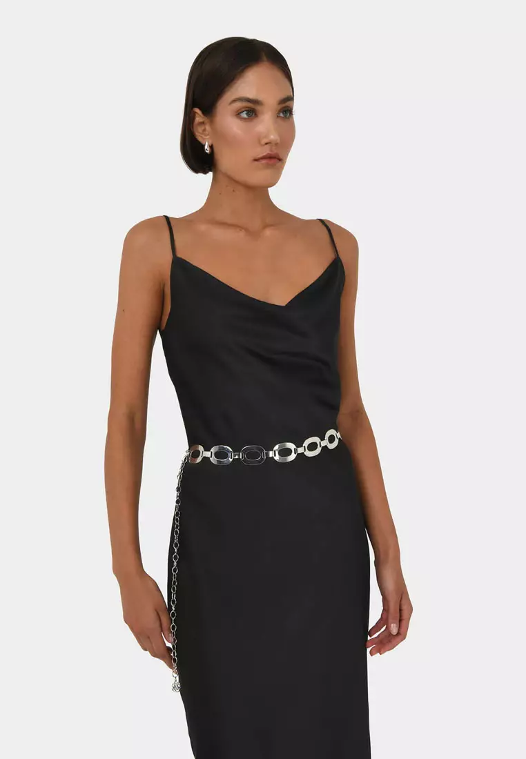 Joy Satin Cowl Neck Dress