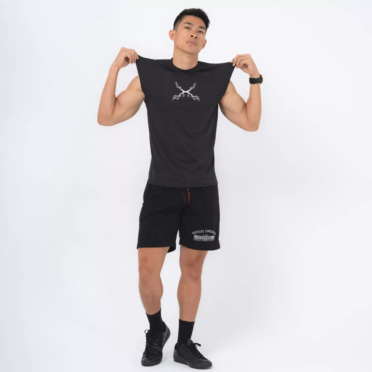 Sports Sleeveless Gothic style Black