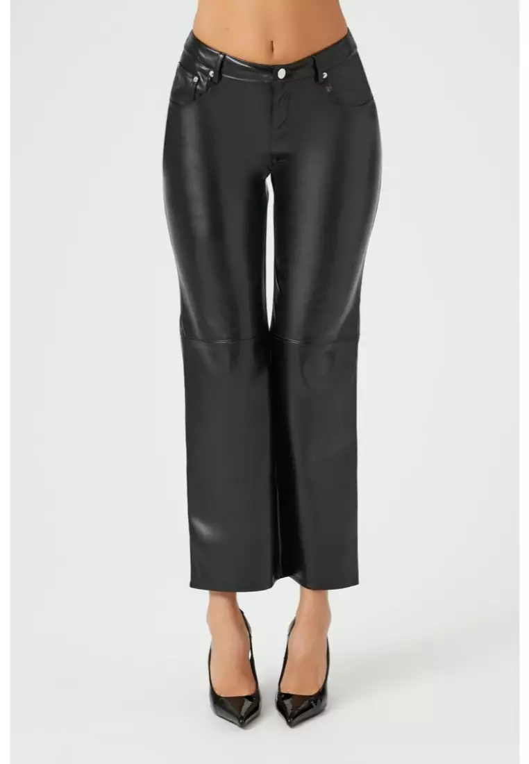 Leather joggers forever 21 hot sale