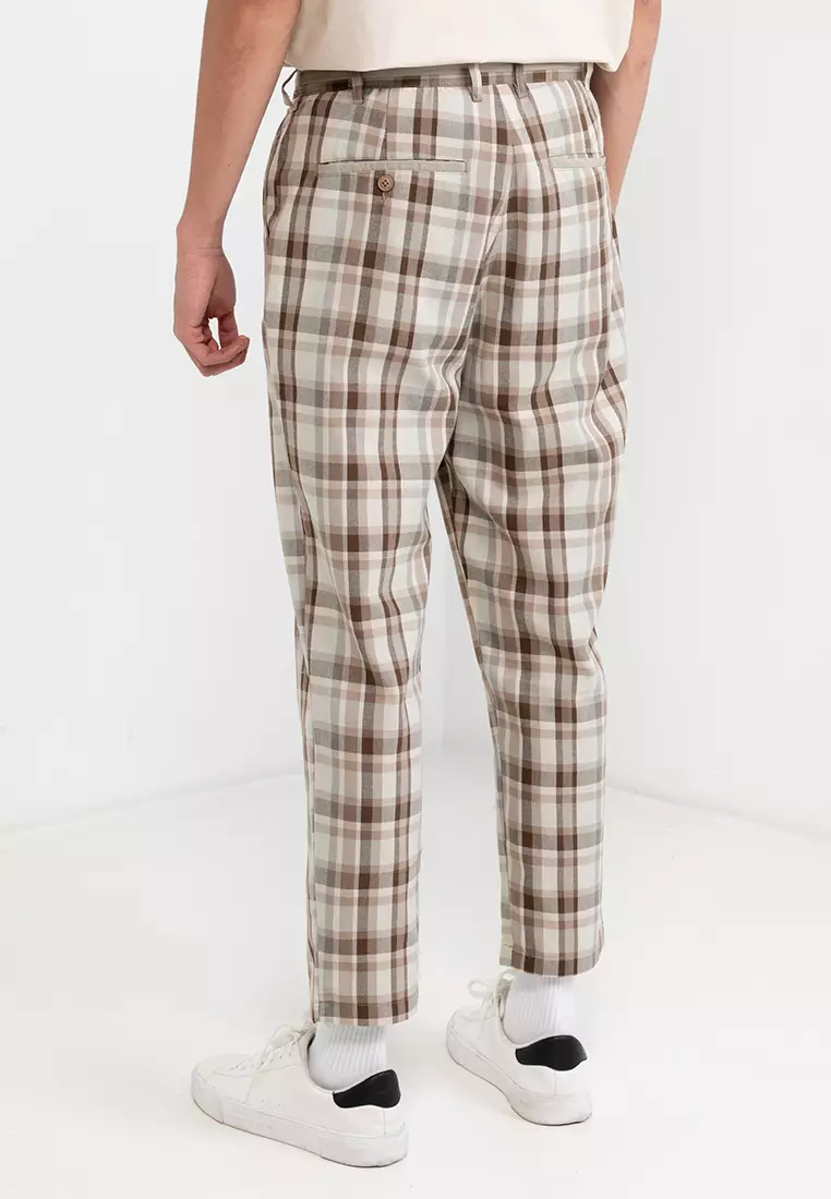 Twill Checked Trousers