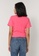 UniqTee pink Pull String Crop Top 44033AACA9A601GS_2
