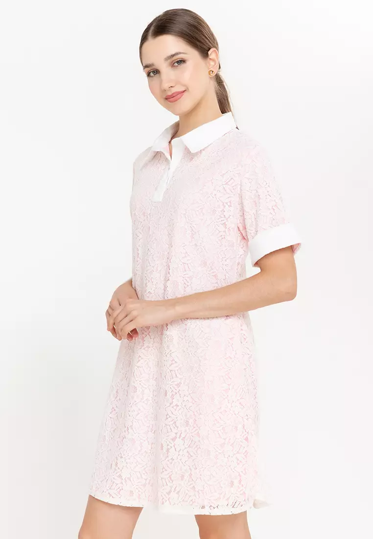 Lorien Lace Tent Dress with Collar