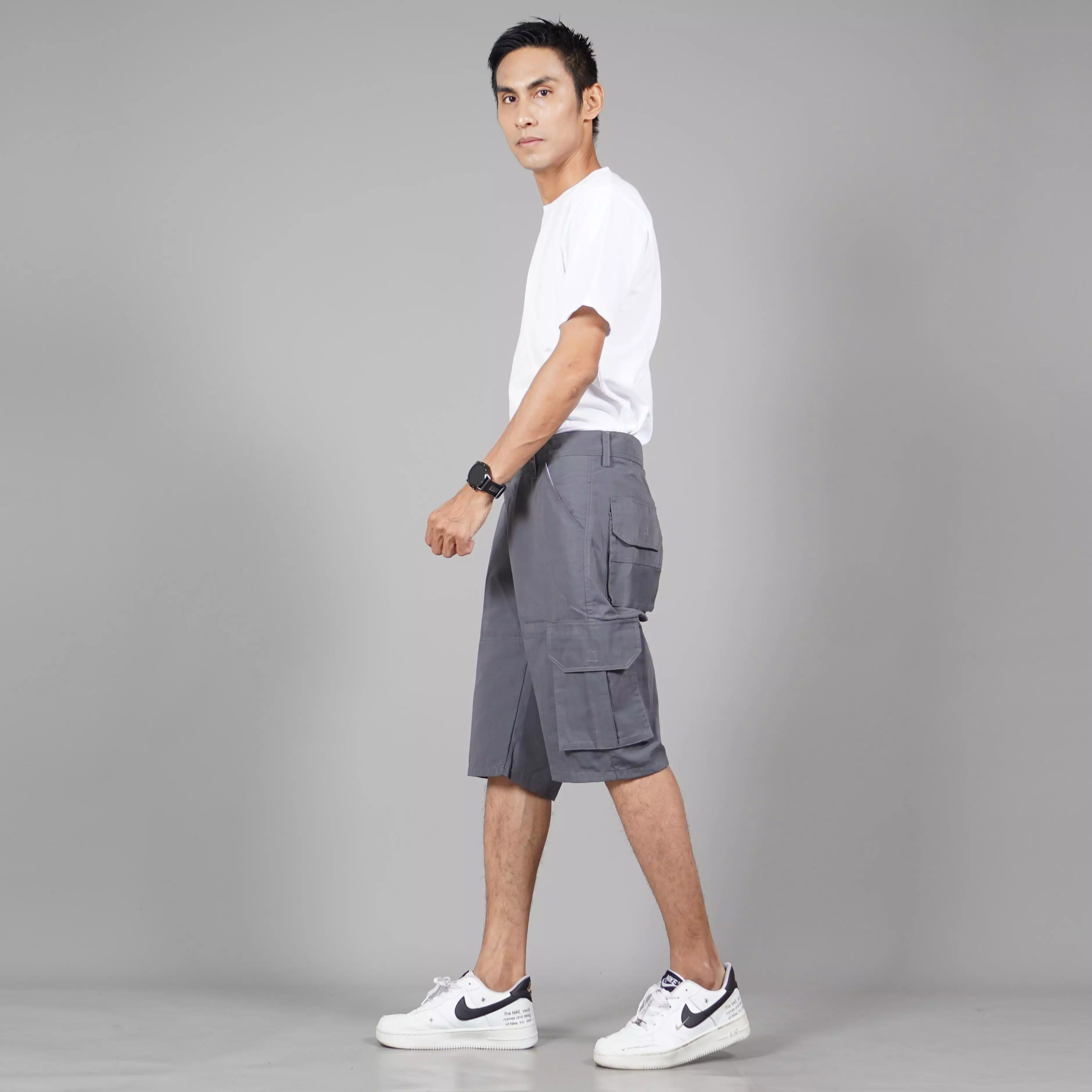  CHARLES Celana Cargo Pendek Pria Cargo Pants Pendek Pria - ABU