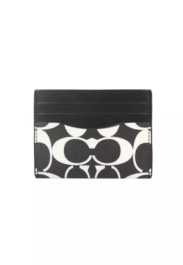 Jual COACH COACH SLIM ID CARD CASE Men's Black-White Classic Print Card ...