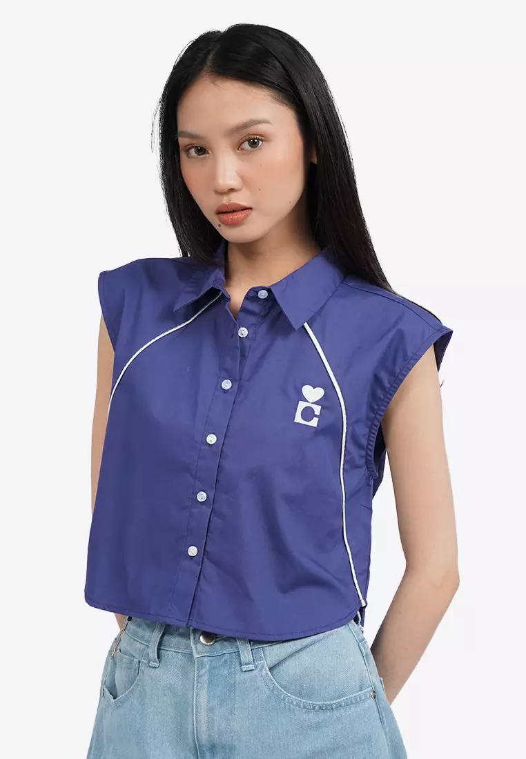 Button up Sleeveless Blouse