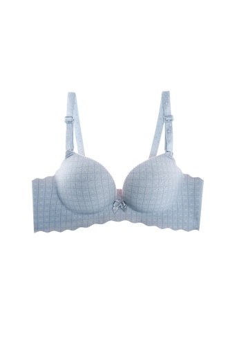 ZITIQUE blue Women's Non-wired Breathable 3/4 Cup Bra - Light Blue 61171USE19D0F7GS_1