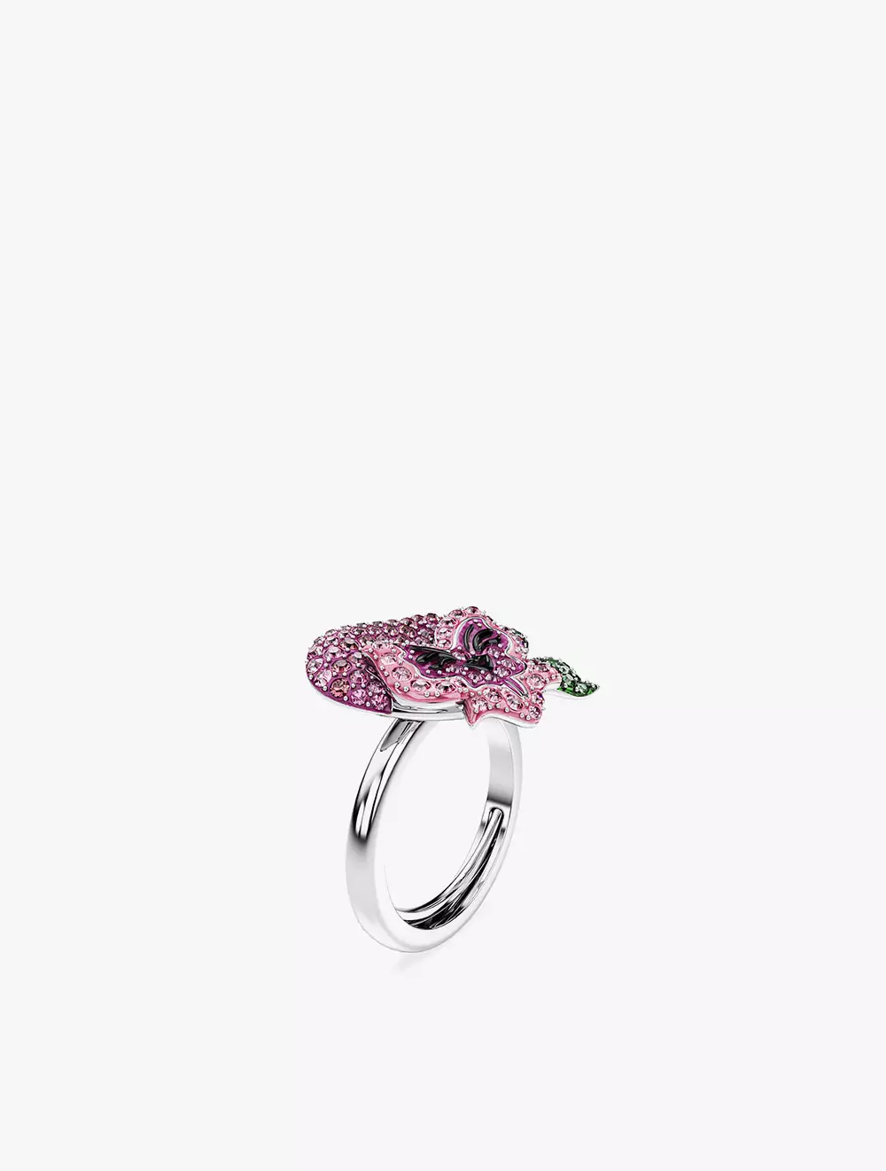 Alice In Wonderland Cocktail Ring, Flower, Multicolored, Rhodium Plated - 50-55 - Multi