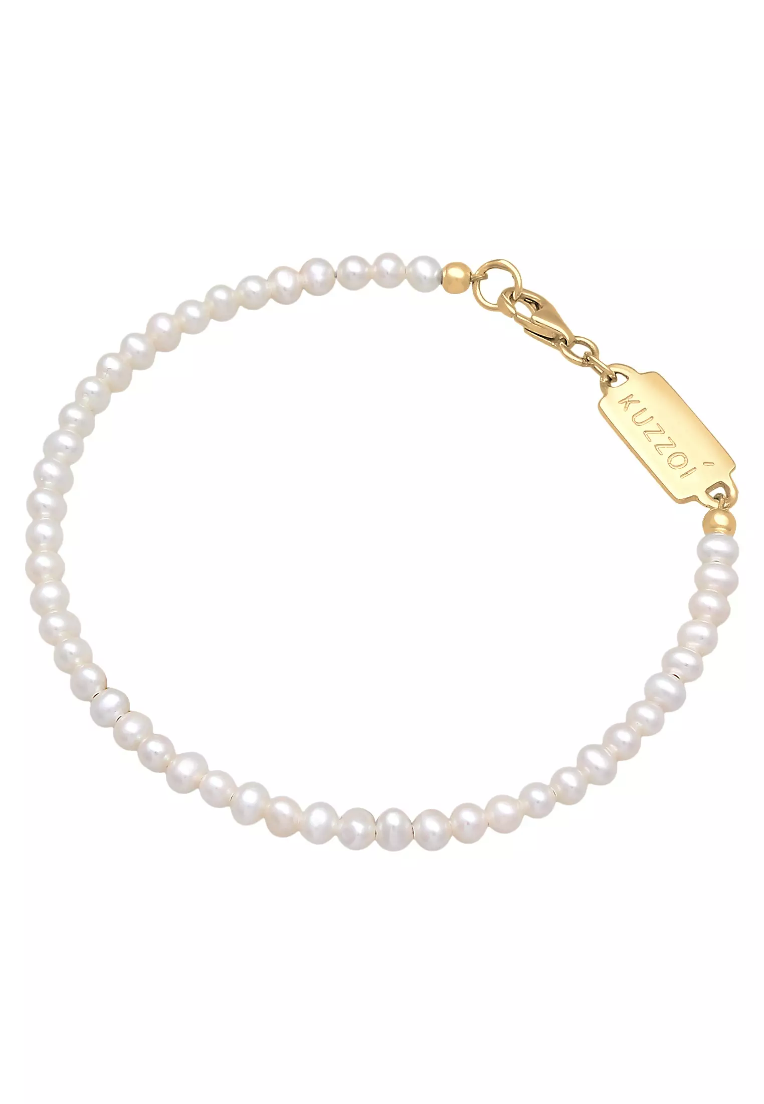 Men's Freshwater Pearl Bracelet – Gold-Plated Detail