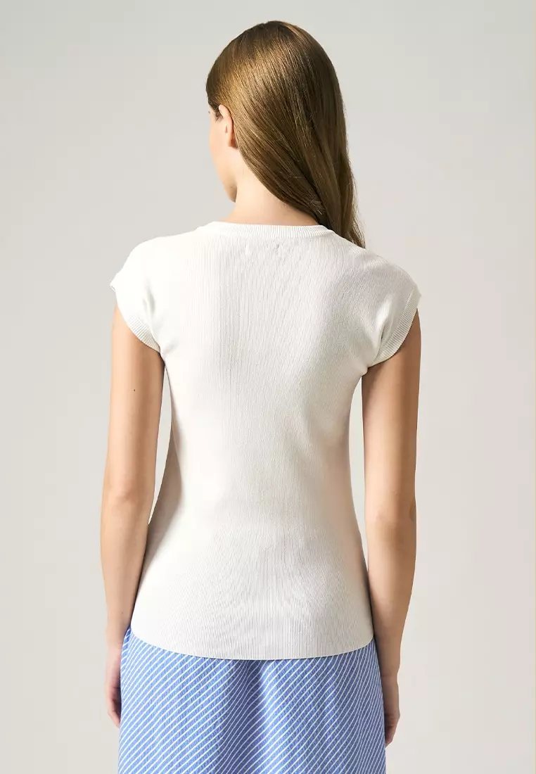 Scoop Neck Flat Knit Top