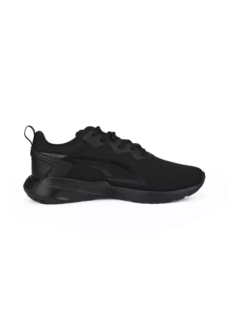 All black shop pumas with strap