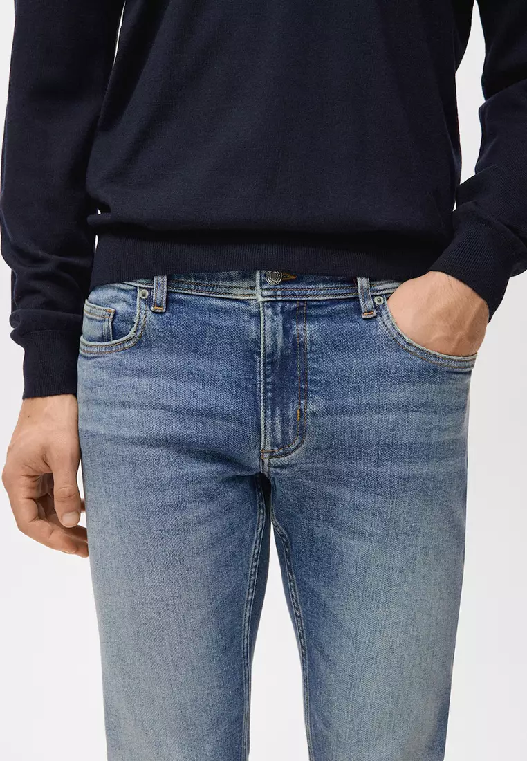 Jan Slim-Fit Faded Dark-Wash Jeans