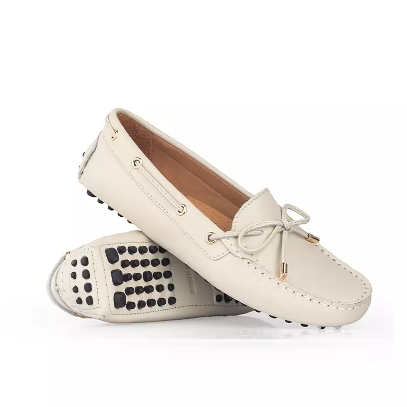 Sepatu Casual Wanita Loafer Moccasin Gino Mariani Ellen Off White