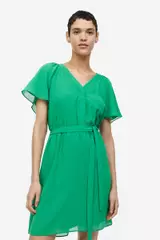 H&m v neck chiffon dress hotsell