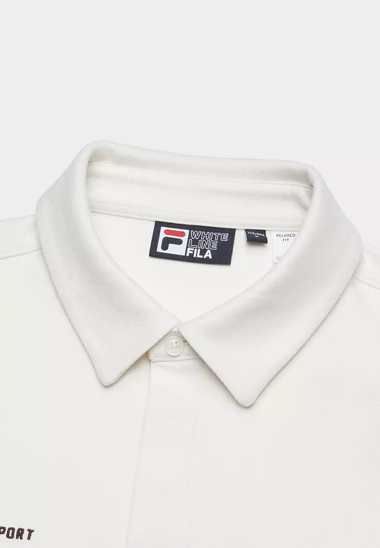 FILA CORE WHITE LINE FILA ORIGINALE Men's Long Sleeve Polo in White