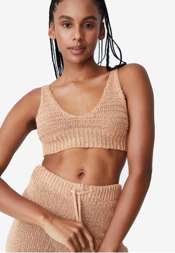 Cotton On Body brown Summer Lounge Beach Crop Top B7EE8AA08E9692GS_1
