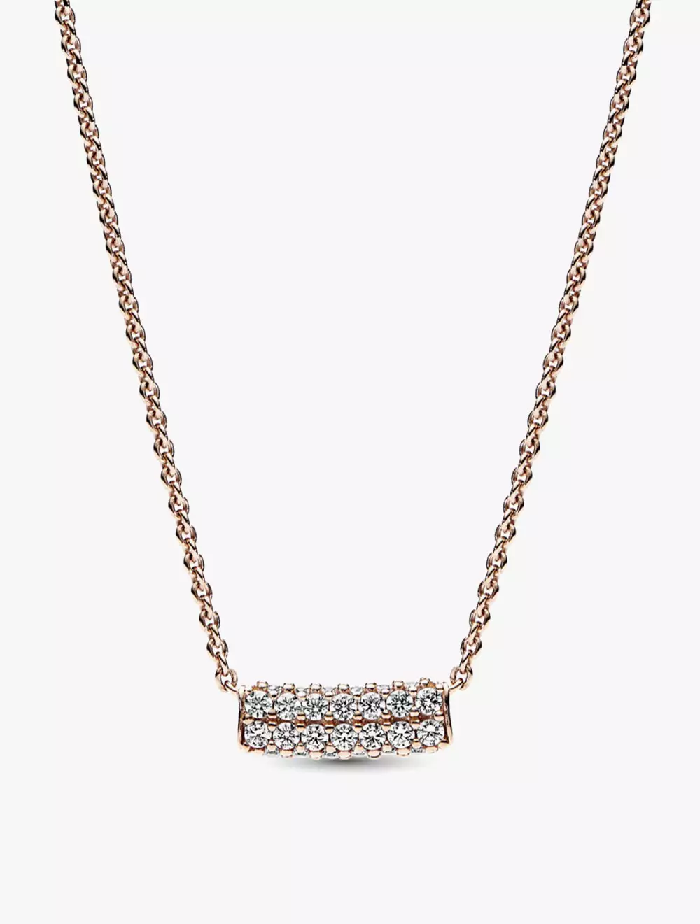 Jual Pandora 14k Rose GoldPlated Necklace with Clear Cubic Zirconia