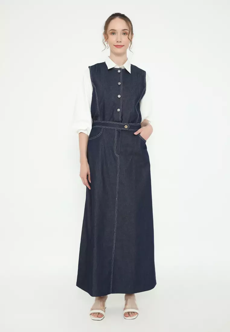 Basic Vest One Set In Denim By Brilliant Girl