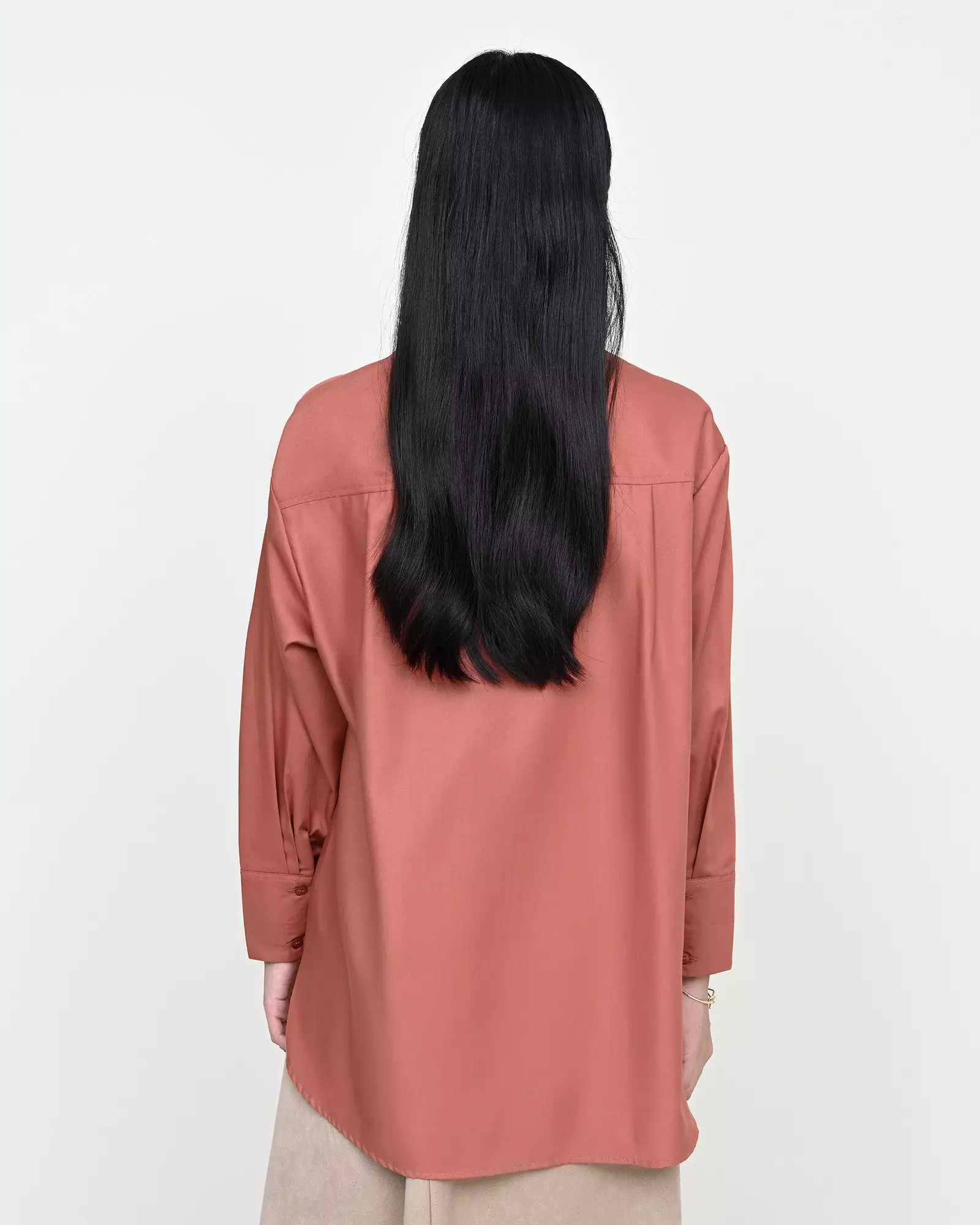 Geulis.id PIPER SHIRT / KEMEJA OVERSIZE WANITA - DARKMARSALA