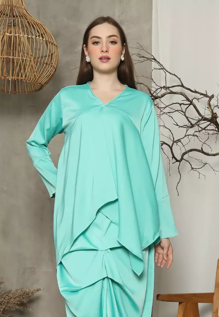 RINJANIE BATIK - Dress Batik Wanita - Set Rinjana - Tosca - Lena Series - OOTD - Satin Silk Premium