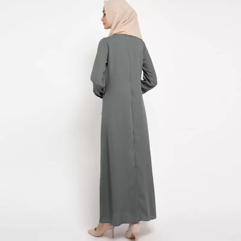 Britt Maxi Dress In White & Grey Print