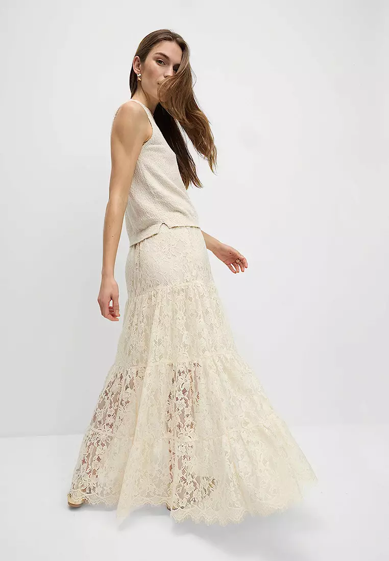 Lace Maxi Tiered Skirt