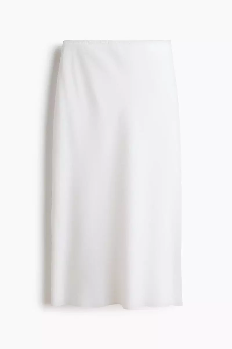 Linen-blend slip skirt