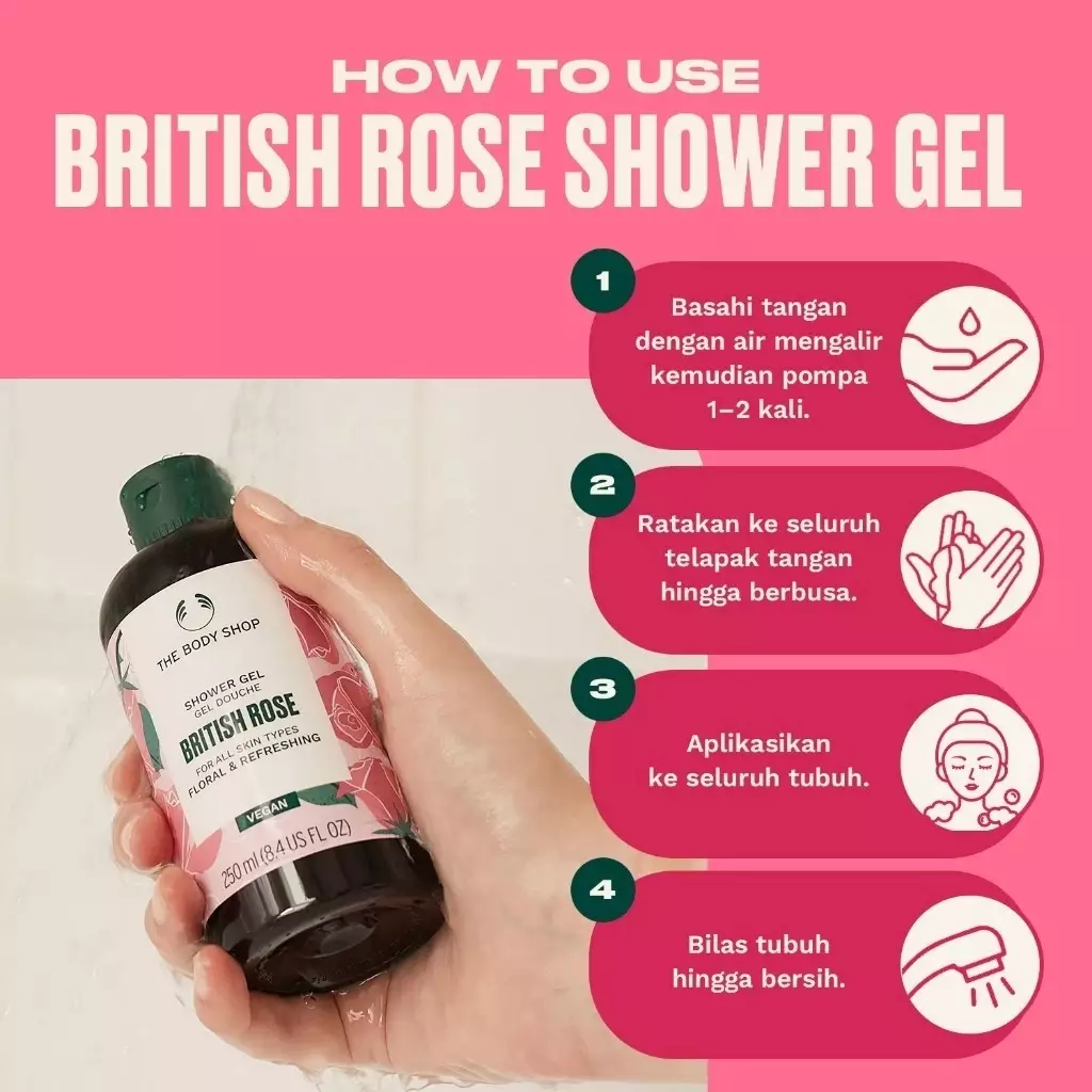 British Rose Shower Gel 250ml