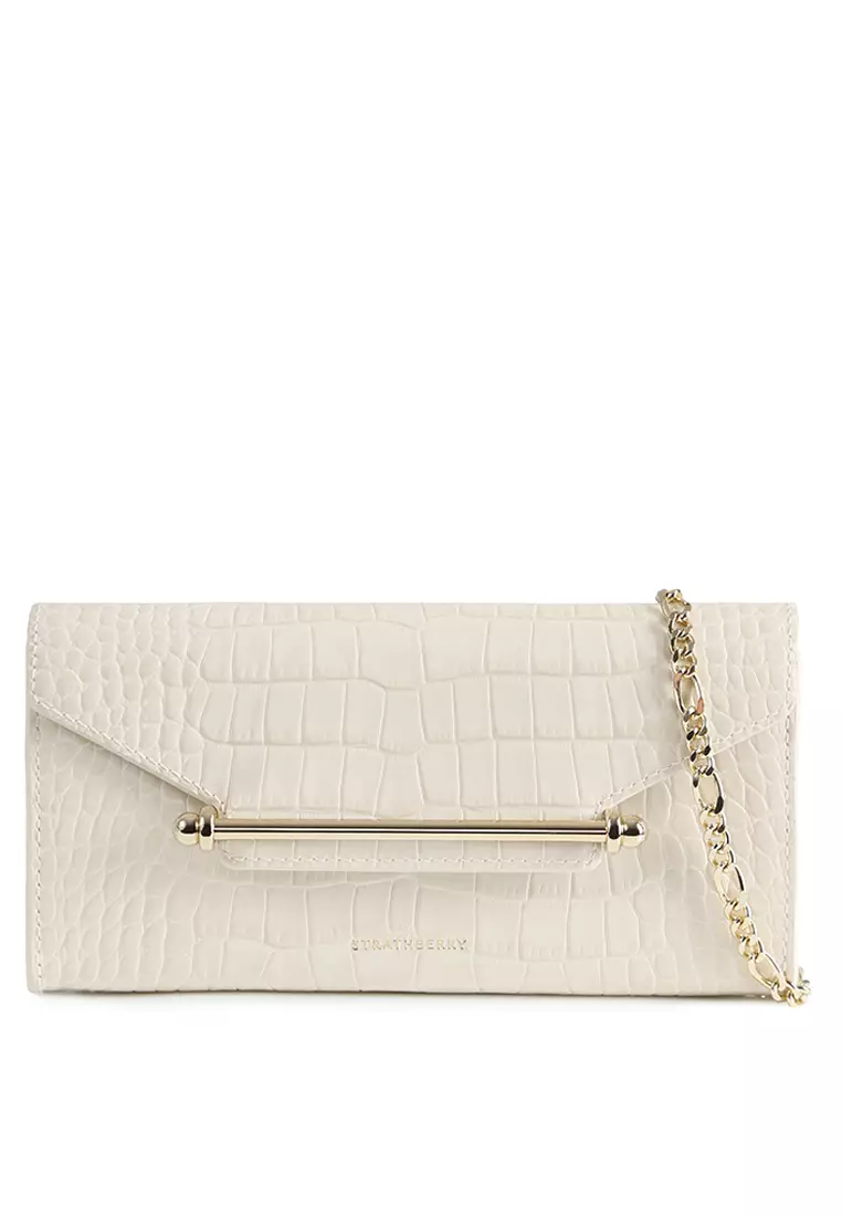 Buy Strathberry MULTREES WALLET ON A CHAIN CROSSBODY - EMBOSSED CROC ...