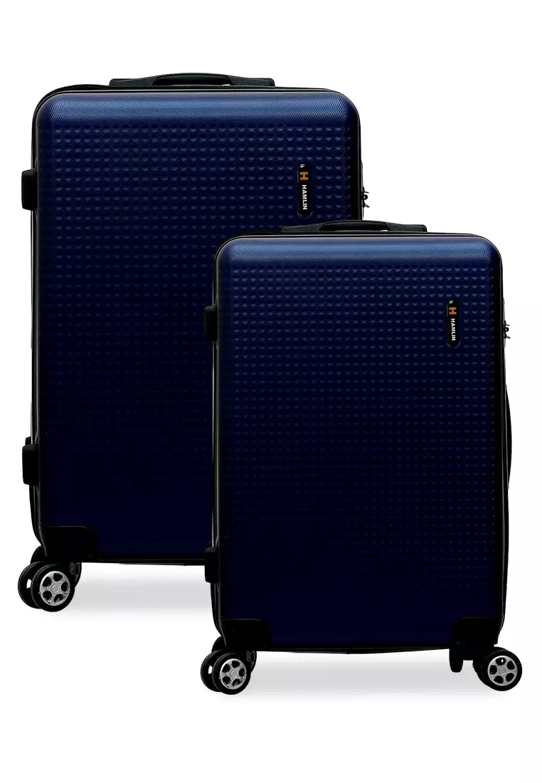 Isvara Tas Koper Hardcase One Set Unisex Large Compartment Suitcase Code Lock System Material ABS+PVC Coated ORIGINAL - Navy