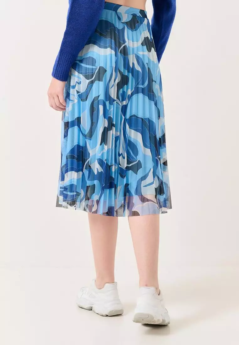 Buy Jimmy Key High Waist Pattern Pleated Midi Skirt 2024 Online