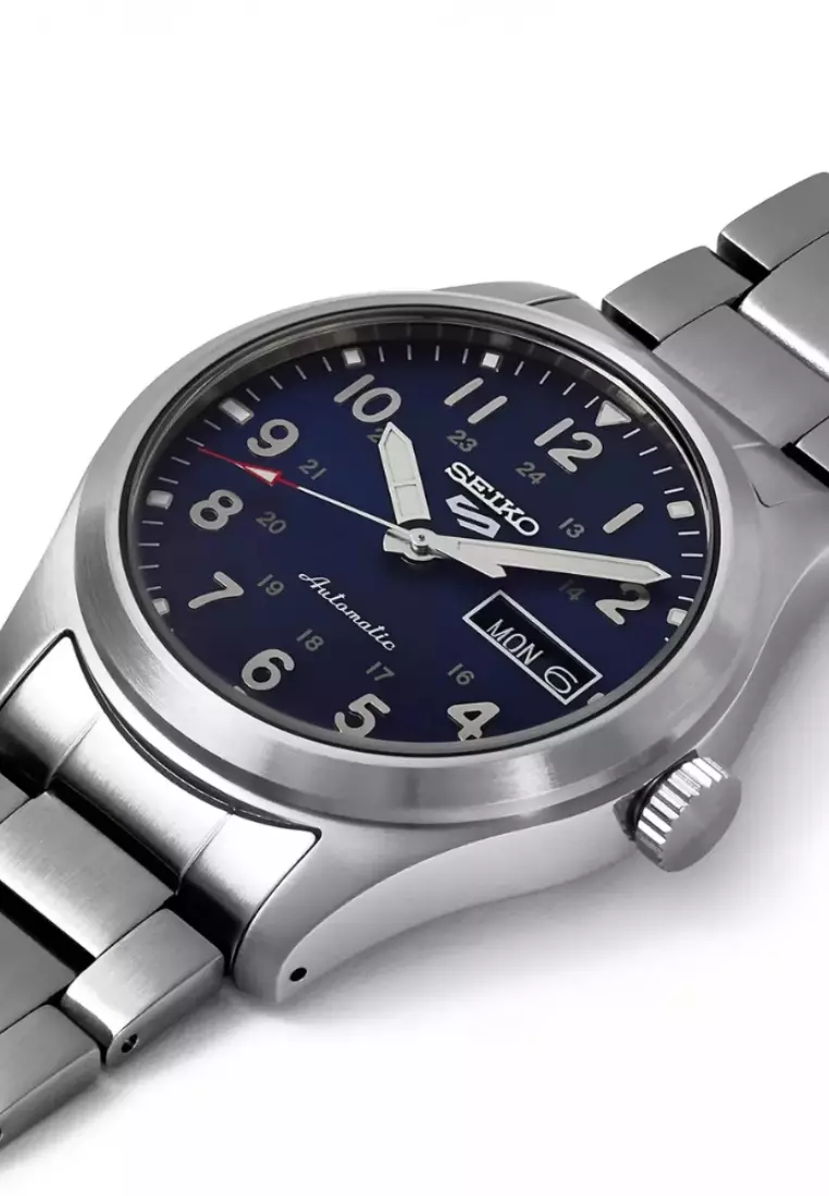 Seiko 5 Sports Field Series Mid-Size Outdoorsy Style Blue Dial Stainless Steel Band Automatic Watch SRPG29K1