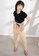 Origin by Zalora beige Pleated Long Pants made from Tencel BB6A2AA82265D2GS_4