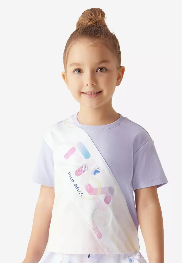 FILA KIDS Slash FILA Logo Cotton T shirt 3 9yrs