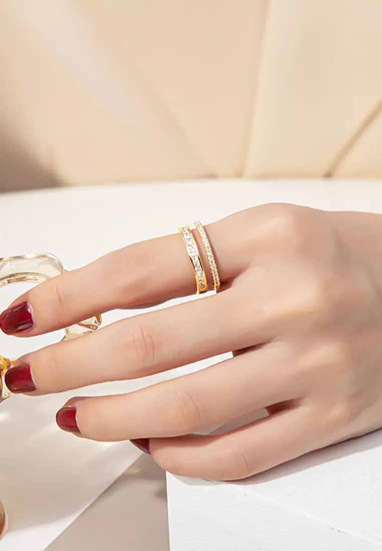 Cincin Wanita Korea Vintage Cewek Anti Pudar Kotak Indah Ring