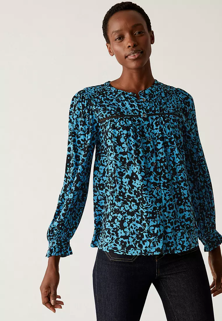 marks and spencer tie neck blouse