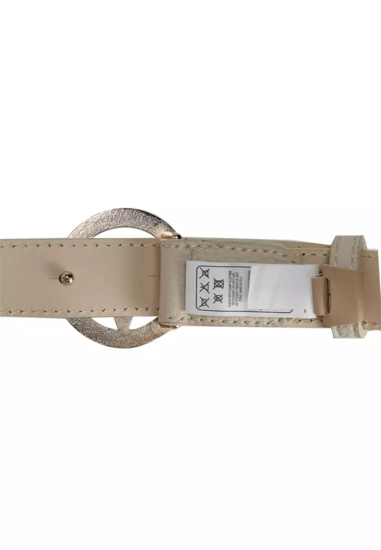 Buy Mario Valentino Pre-Loved Round Logo Buckle Belt Online - Main Image