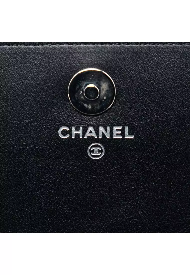 Pre-Loved Chanel Cc Patent Strass Embellished Wallet On Chain
