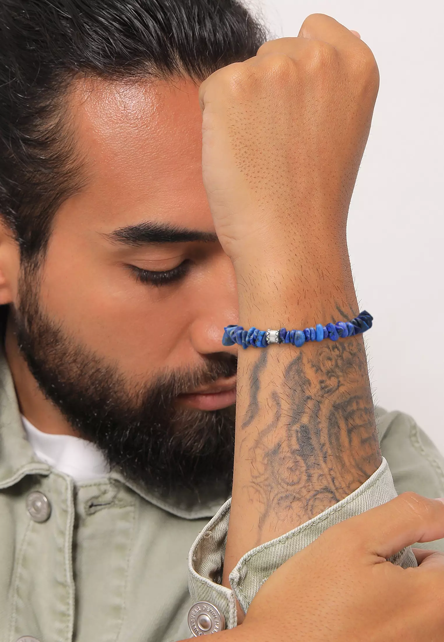 Buy Kuzzoi Bracelet Men Beads Vinatge Lapis Lazuli Stones Online