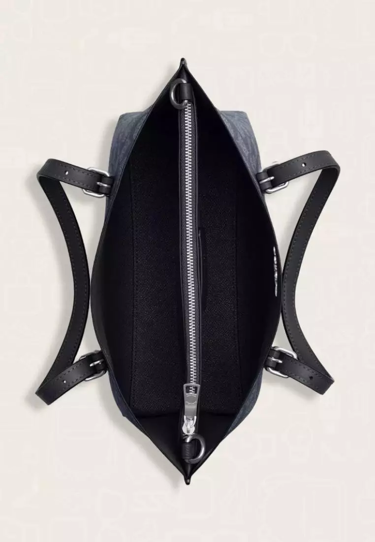 Coach Mollie Tote 25 In Signature Canvas Denim Midnight Navy