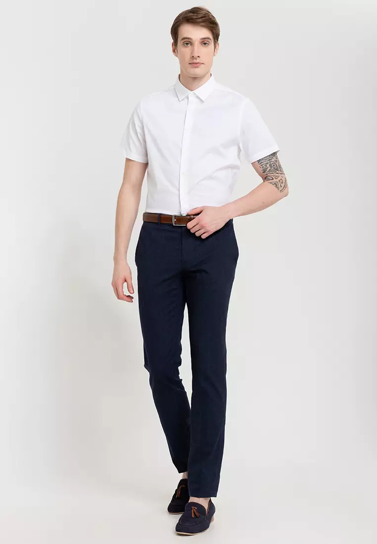 Woven Short Sleeves Casual Poplin Stretch