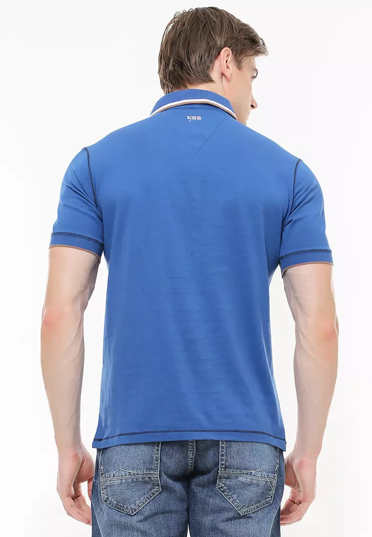 LGS - Kaos Polo Fashion - Kerah Variasi Warna - Biru - JTS.325.M2424F.01.C