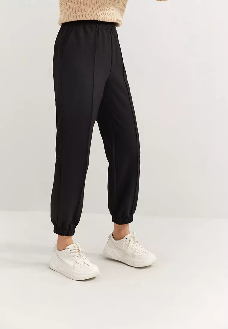 Front Contrast Fold Jogger Pants