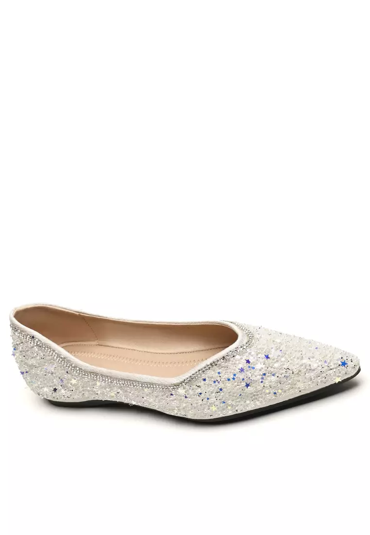 Discount on Twenty Eight Shoes  shoes - SKU: Pointed Sequin Flat Shoes Ww5933-12