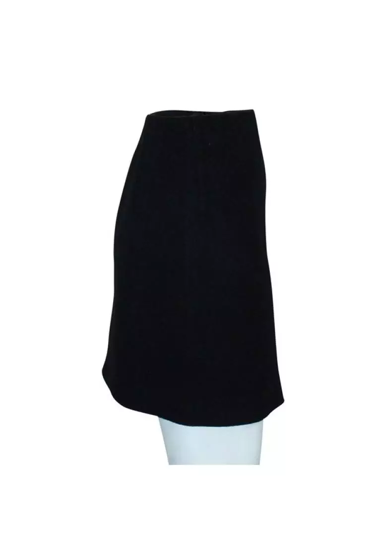 Black wool mini skirt designer shop