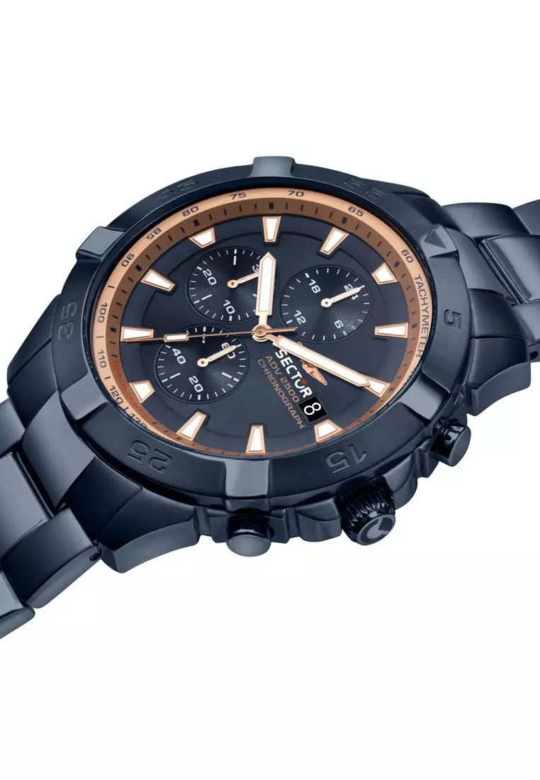 [3 Years Warranty] Sector ADV2500 43mm Case Men's Chronograph Quartz Stainless Steel Watch R3273643007