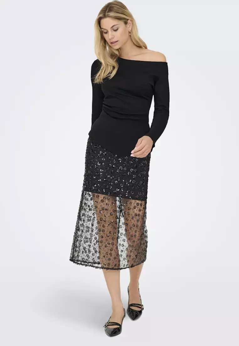 Long Sleeve Asymmetric Jersey Top