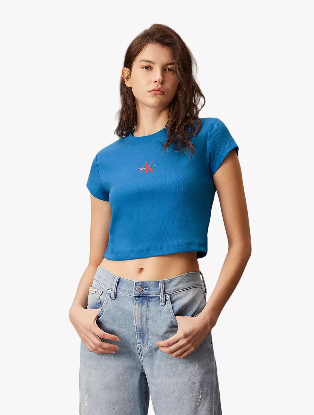 Klein Jeans Calvin Klein Crop T Shirt Calvin Klein Slim Cropped