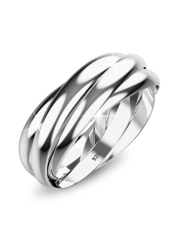925 Signature silver 925 SIGNATURE Solid 925 Sterling Silver Broad 5 in 1 Interlink Wedding Ring 85D2AAC27DCAA9GS_1